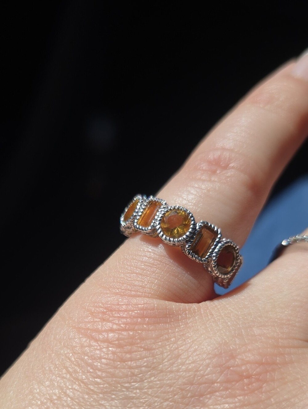 Judith Ripka 925 Thailand Citrine Band Ring